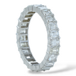 Contemporary 2.74 CT Emerald Cut Natural Earth Mined Diamond Eternity Band Classic Eternity Band 14K White Gold