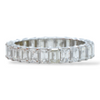 Contemporary 2.74 CT Emerald Cut Natural Earth Mined Diamond Eternity Band Classic Eternity Band 14K White Gold