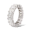 Diamond Radiant Cut Eternity Band 8.20 CT Classic Wedding Ring 18K White Gold Size 6.5