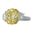 Contemporary Fancy Yellow 8.22 CT GIA Natural Diamond Ring 18K Yellow Gold Platinum Size 6.75