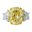 Contemporary Fancy Yellow 8.22 CT GIA Natural Diamond Ring 18K Yellow Gold Platinum Size 6.75