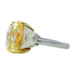 Contemporary Fancy Yellow 8.22 CT GIA Natural Diamond Ring 18K Yellow Gold Platinum Size 6.75