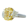 Contemporary Fancy Yellow 8.22 CT GIA Natural Diamond Ring 18K Yellow Gold Platinum Size 6.75