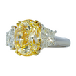 Contemporary Fancy Yellow 8.22 CT GIA Natural Diamond Ring 18K Yellow Gold Platinum Size 6.75