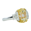 Contemporary Fancy Yellow 8.22 CT GIA Natural Diamond Ring 18K Yellow Gold Platinum Size 6.75
