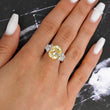 Contemporary Fancy Yellow 8.22 CT GIA Natural Diamond Ring 18K Yellow Gold Platinum Size 6.75