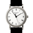 Patek Philippe Calatrava 18K White Gold Automatic Date Black Leather Band 3802G