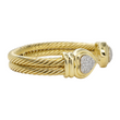 DAVID YURMAN Cable Diamond Heart Cuff Bracelet 18K Yellow Gold 0.60 CTW