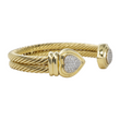 DAVID YURMAN Cable Diamond Heart Cuff Bracelet 18K Yellow Gold 0.60 CTW