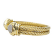 DAVID YURMAN Cable Diamond Heart Cuff Bracelet 18K Yellow Gold 0.60 CTW
