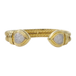 DAVID YURMAN Cable Diamond Heart Cuff Bracelet 18K Yellow Gold 0.60 CTW