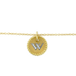 DAVID YURMAN W Initial Charm Pendant Diamond Necklace 18K Yellow Gold