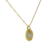 DAVID YURMAN W Initial Charm Pendant Diamond Necklace 18K Yellow Gold