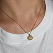 DAVID YURMAN W Initial Charm Pendant Diamond Necklace 18K Yellow Gold