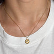 DAVID YURMAN W Initial Charm Pendant Diamond Necklace 18K Yellow Gold