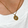 DAVID YURMAN W Initial Charm Pendant Diamond Necklace 18K Yellow Gold