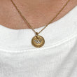 DAVID YURMAN W Initial Charm Pendant Diamond Necklace 18K Yellow Gold