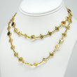 David Yurman Logo Station Necklace Natural Orange Citrine, Smoky Quartz, Prasiolite 18K Yellow Gold 31.75 Inch