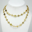 David Yurman Logo Station Necklace Natural Orange Citrine, Smoky Quartz, Prasiolite 18K Yellow Gold 31.75 Inch