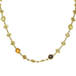 David Yurman Logo Station Necklace Natural Orange Citrine, Smoky Quartz, Prasiolite 18K Yellow Gold 31.75 Inch