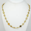 David Yurman Logo Station Necklace Natural Orange Citrine, Smoky Quartz, Prasiolite 18K Yellow Gold 31.75 Inch