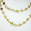 David Yurman Logo Station Necklace Natural Orange Citrine, Smoky Quartz, Prasiolite 18K Yellow Gold 31.75 Inch