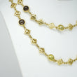 David Yurman Logo Station Necklace Natural Orange Citrine, Smoky Quartz, Prasiolite 18K Yellow Gold 31.75 Inch