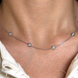 Diamond By The Yard Necklace 1.43 CT 14K White Gold 16 Inches
