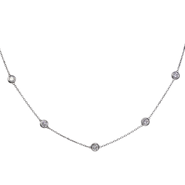 Diamond By The Yard Necklace 1.43 CT 14K White Gold 16 Inches