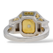 Contemporary Fancy Green Yellow 3.03 CT GIA Natural Diamond Ring 18K White Gold Size 6