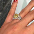 Contemporary Fancy Green Yellow 3.03 CT GIA Natural Diamond Ring 18K White Gold Size 6