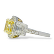 Contemporary Fancy Green Yellow 3.03 CT GIA Natural Diamond Ring 18K White Gold Size 6