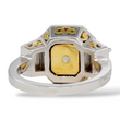 Contemporary Fancy Green Yellow 3.03 CT GIA Natural Diamond Ring 18K White Gold Size 6