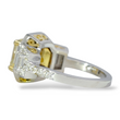 Contemporary Fancy Green Yellow 3.03 CT GIA Natural Diamond Ring 18K White Gold Size 6