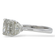 Fancy Grey Diamond 2.11 CT Center Natural Radiant Cut GIA Three Stone Engagement Ring Platinum Size 5.75
