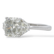 Fancy Grey Diamond 2.11 CT Center Natural Radiant Cut GIA Three Stone Engagement Ring Platinum Size 5.75