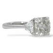 Fancy Grey Diamond 2.11 CT Center Natural Radiant Cut GIA Three Stone Engagement Ring Platinum Size 5.75