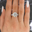 GIA Certified 6.09 CT Round Brilliant Cut Three Stone Diamond Engagement Platinum Ring Size 6.25
