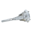 GIA Certified 6.09 CT Round Brilliant Cut Three Stone Diamond Engagement Platinum Ring Size 6.25