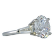 GIA Certified 6.09 CT Round Brilliant Cut Three Stone Diamond Engagement Platinum Ring Size 6.25