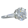 GIA Certified 6.09 CT Round Brilliant Cut Three Stone Diamond Engagement Platinum Ring Size 6.25