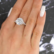 GIA Certified 6.09 CT Round Brilliant Cut Three Stone Diamond Engagement Platinum Ring Size 6.25