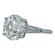 GIA Certified 6.09 CT Round Brilliant Cut Three Stone Diamond Engagement Platinum Ring Size 6.25