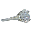 GIA Certified 6.09 CT Round Brilliant Cut Three Stone Diamond Engagement Platinum Ring Size 6.25