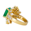 Green Emerald 5.27 CT Colombian SSEF Certified Diamond Vintage Ring 18K Yellow Gold Size 6.25