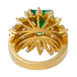 Green Emerald 5.27 CT Colombian SSEF Certified Diamond Vintage Ring 18K Yellow Gold Size 6.25