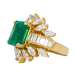 Green Emerald 5.27 CT Colombian SSEF Certified Diamond Vintage Ring 18K Yellow Gold Size 6.25