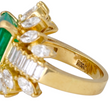 Green Emerald 5.27 CT Colombian SSEF Certified Diamond Vintage Ring 18K Yellow Gold Size 6.25