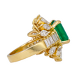 Green Emerald 5.27 CT Colombian SSEF Certified Diamond Vintage Ring 18K Yellow Gold Size 6.25