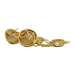 Elizabeth Locke Chandelier Mobe Pearl Green Intaglio Glass Drop Dangle Earrings 18K Yellow Gold